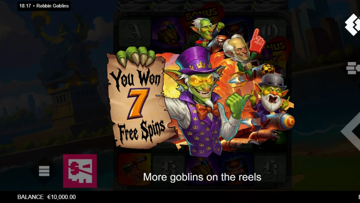 Karakter goblin yang sedang beraksi dalam slot Robbin' Goblins